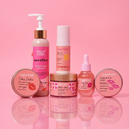 Intimate Skin Glow Up Complete Discovery Bundle — bundle group shot, Sugarbush signature pink