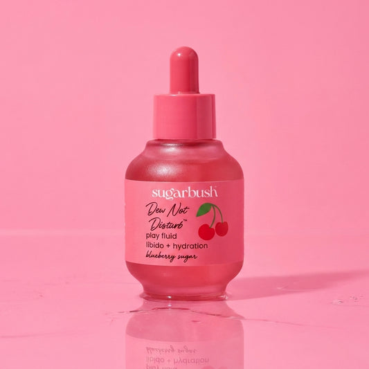 Dew Not Disturb play fluid — product still, Sugarbush signature pink