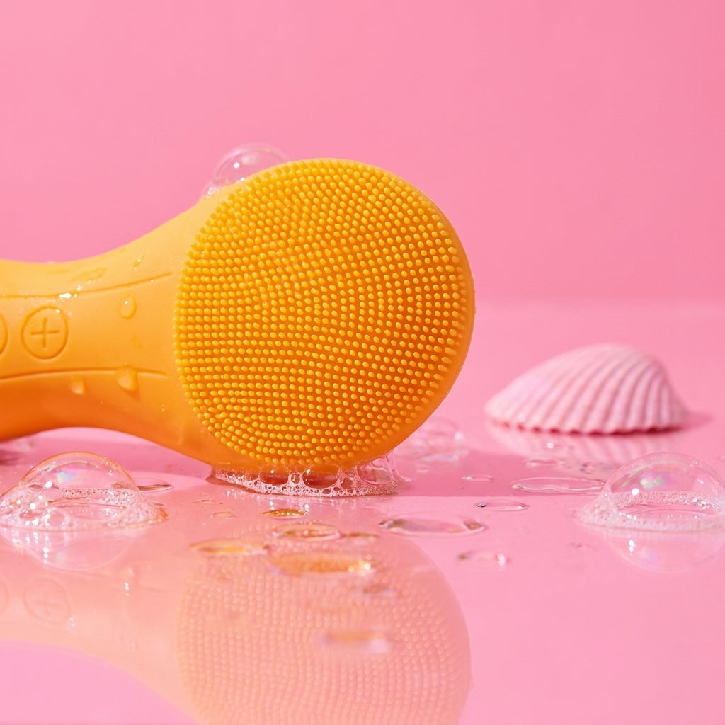 "The Sugarbrush" | Sonic Bikini Area Brush — brush head detail, Sugarbush signature pink